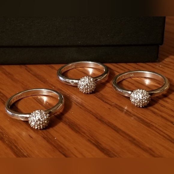 Silpada Sterling Silver & Zirconia Stacking Rings - Picture 6 of 12